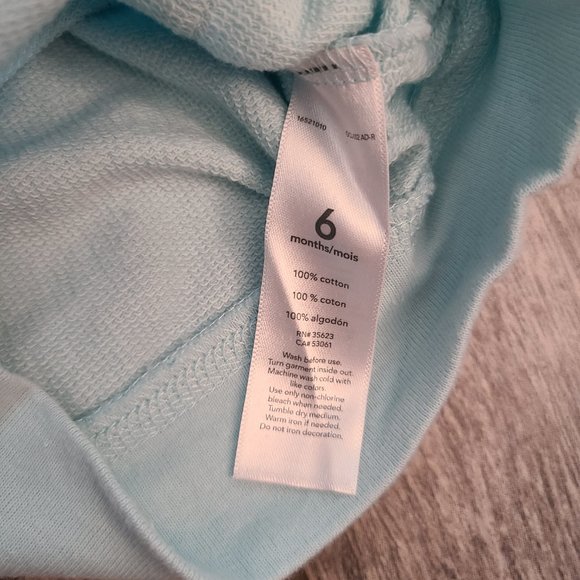 Carter's baby girl zippered sweater jacket with dinosaur hood light blue size 6M - Picture 5 of 7